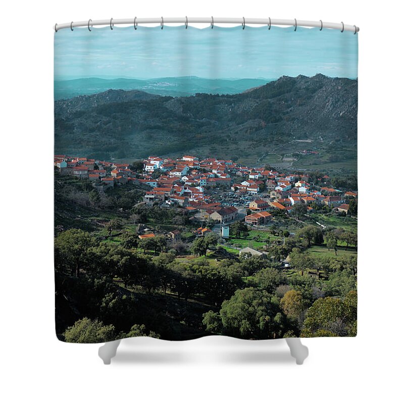 Monsanto Shower Curtain featuring the photograph View from the castle of Monsanto by Angelo DeVal