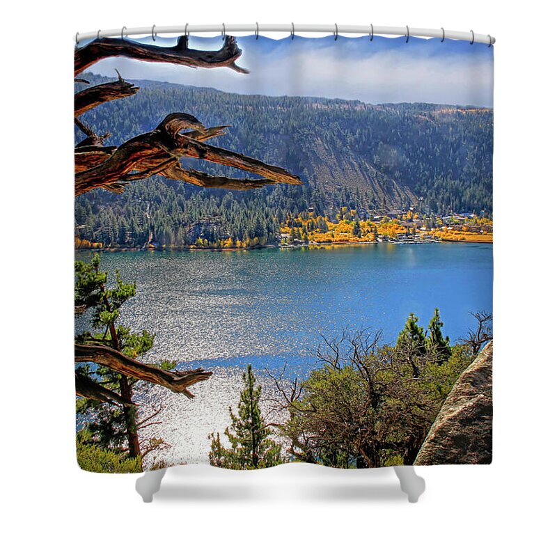 June Lake Shower Curtain featuring the photograph View From the Top of June Lake by Donna Kennedy