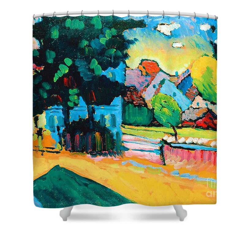 Art History Shower Curtain featuring the painting View of Murnau, 1908 by Wassily Kandinsky