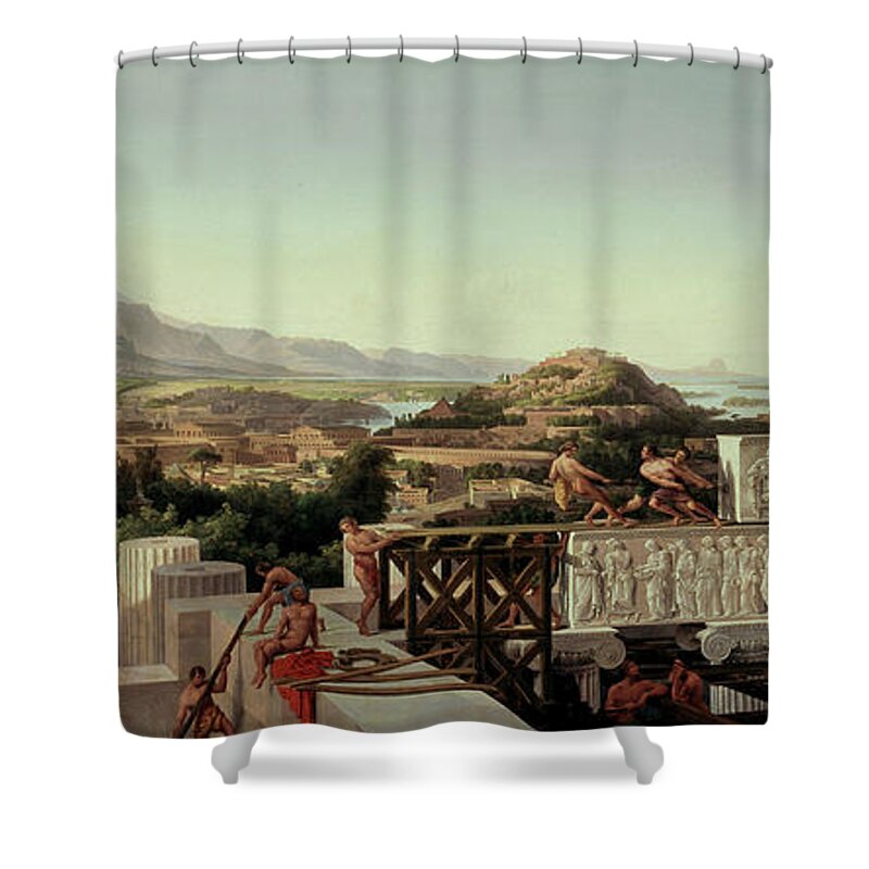 View Shower Curtain featuring the painting View of the Flower of Greece by August Julius Ahiborn