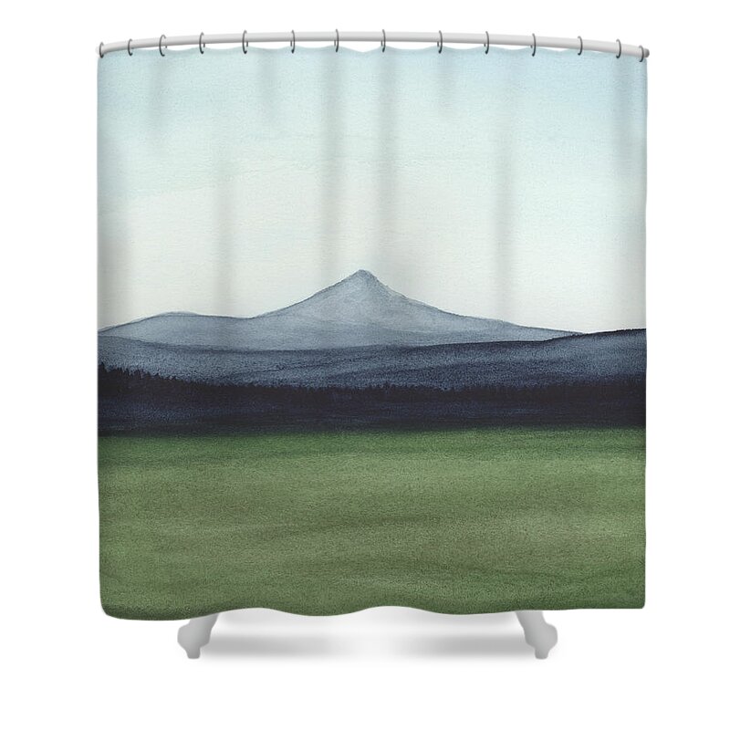 Sky Blue Shower Curtain featuring the painting Viewpoint Jefferson by Rachel Elise