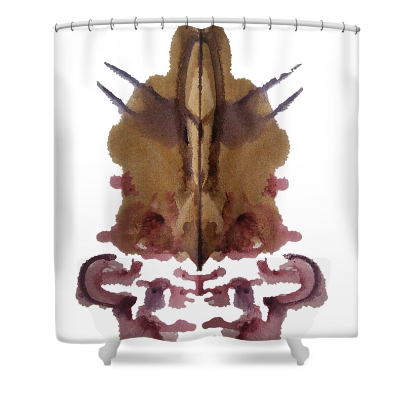 Abstract Shower Curtain featuring the painting Viking Helmet by Stephenie Zagorski