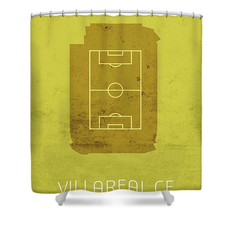 Villarreal Shower Curtain featuring the mixed media Villarreal CF Stadium Football Soccer Series by Design Turnpike