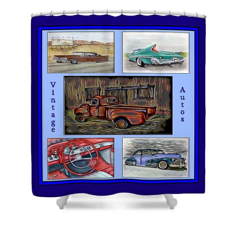 Chevy Shower Curtain featuring the digital art Vintage Auto Poster by Ronald Mills
