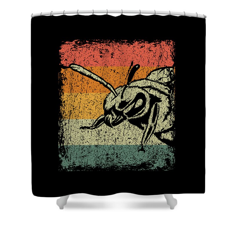 Bee Shower Curtain featuring the digital art Vintage Bee Wasp Gift by J M
