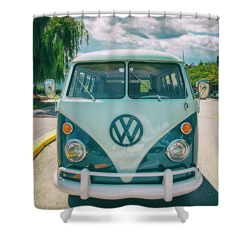 Vw Van Shower Curtain featuring the photograph Vintage Cool by Carmen Kern