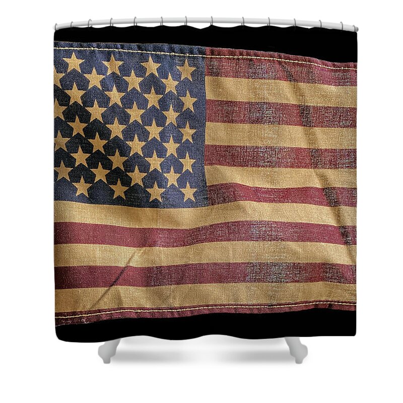 Flag Shower Curtain featuring the photograph Vintage Flag 3 by Carrie Ann Grippo-Pike