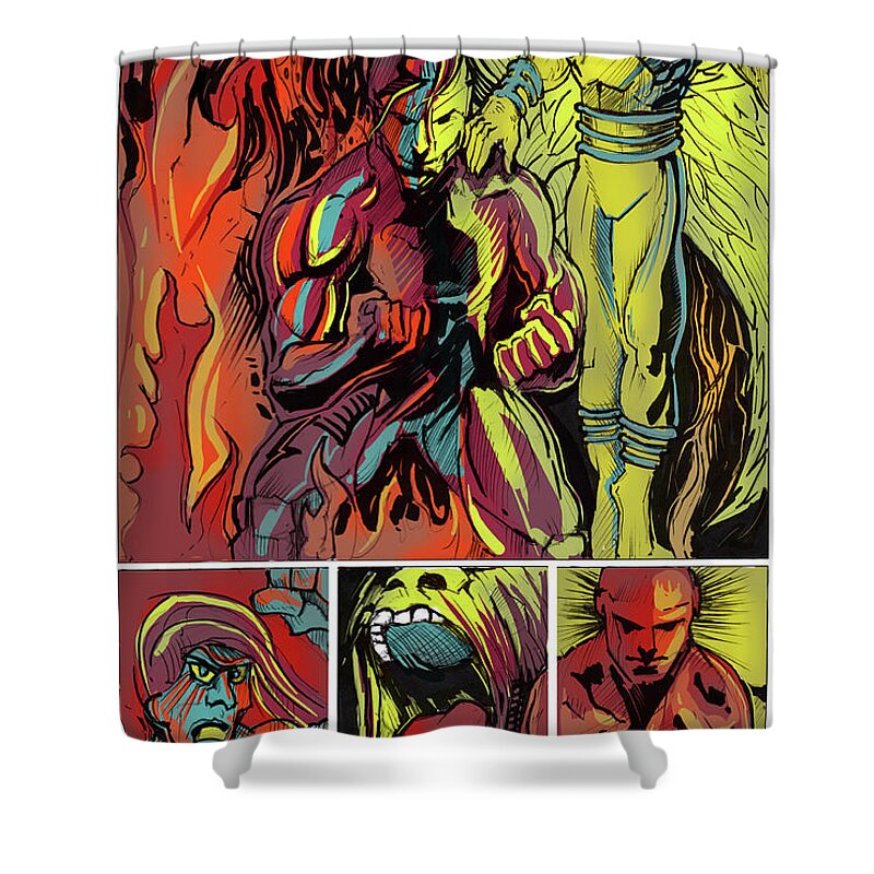 Vintage Flame Shower Curtain featuring the painting Vintage Flame by John Gholson