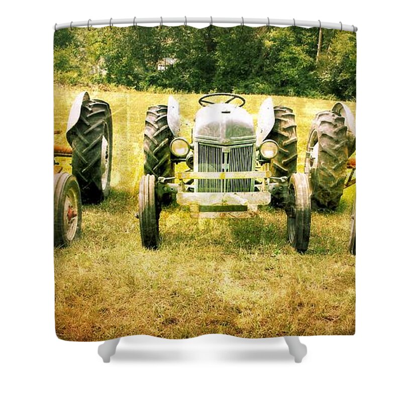 Tractor Shower Curtain featuring the photograph Vintage Ford Tractors by Mike Eingle