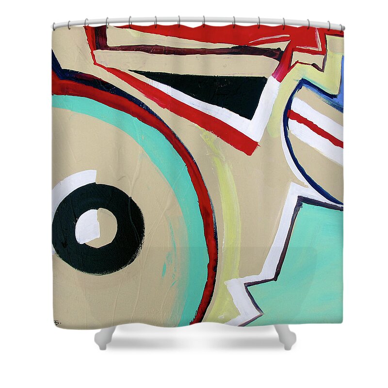 Vintage Record Shower Curtain featuring the painting Vintage Record by John Gholson