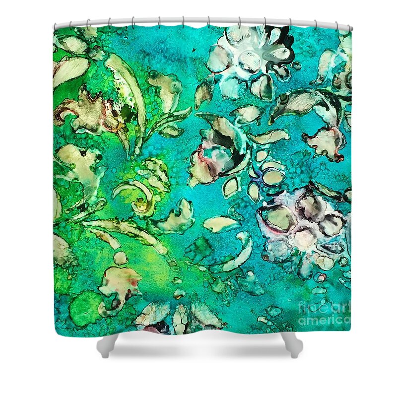  Shower Curtain featuring the painting Vintage Stencil by Beth Kluth