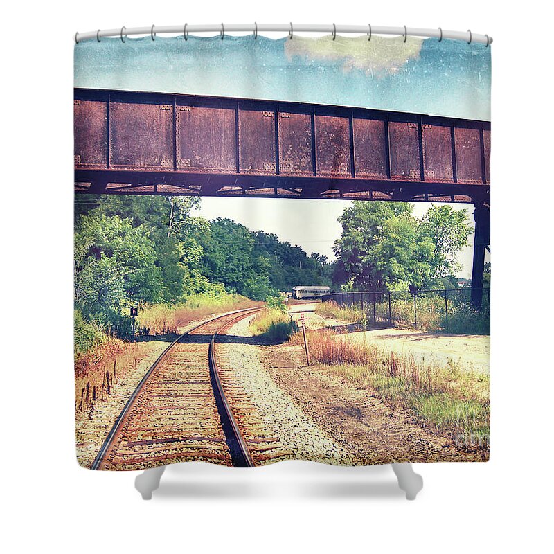 Ann Arbor Shower Curtain featuring the photograph Vintage Train Trestle by Phil Perkins