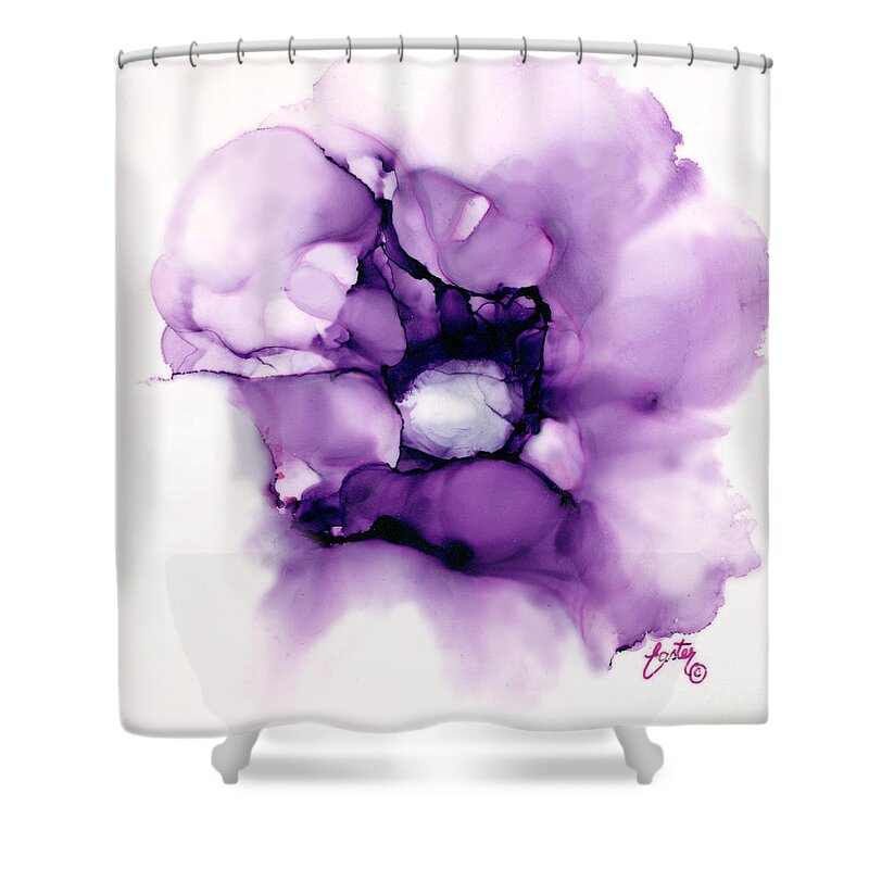 Violet Rose Shower Curtain featuring the painting Violet Rose by Daniela Easter