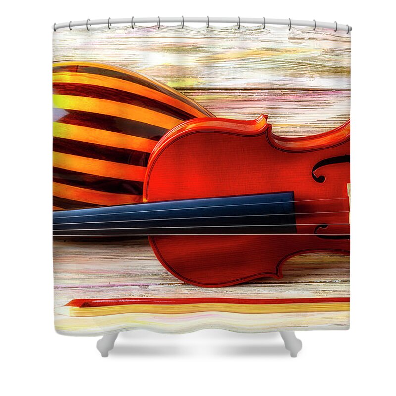 One Shower Curtain featuring the photograph Violin And Mandolin Still Life by Garry Gay