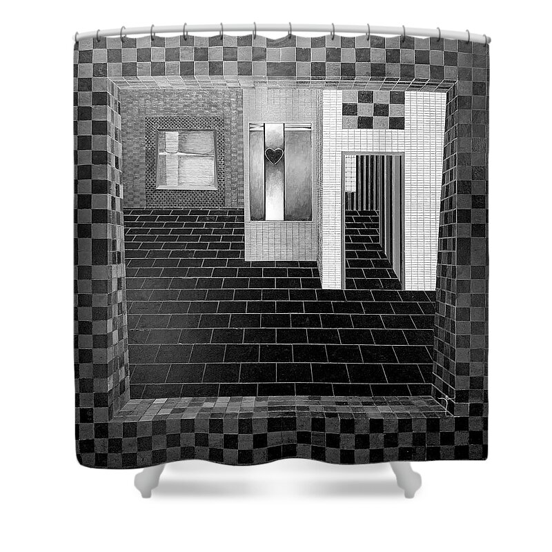  Shower Curtain featuring the painting Vipassana Equanimity  by James Lanigan Thompson MFA