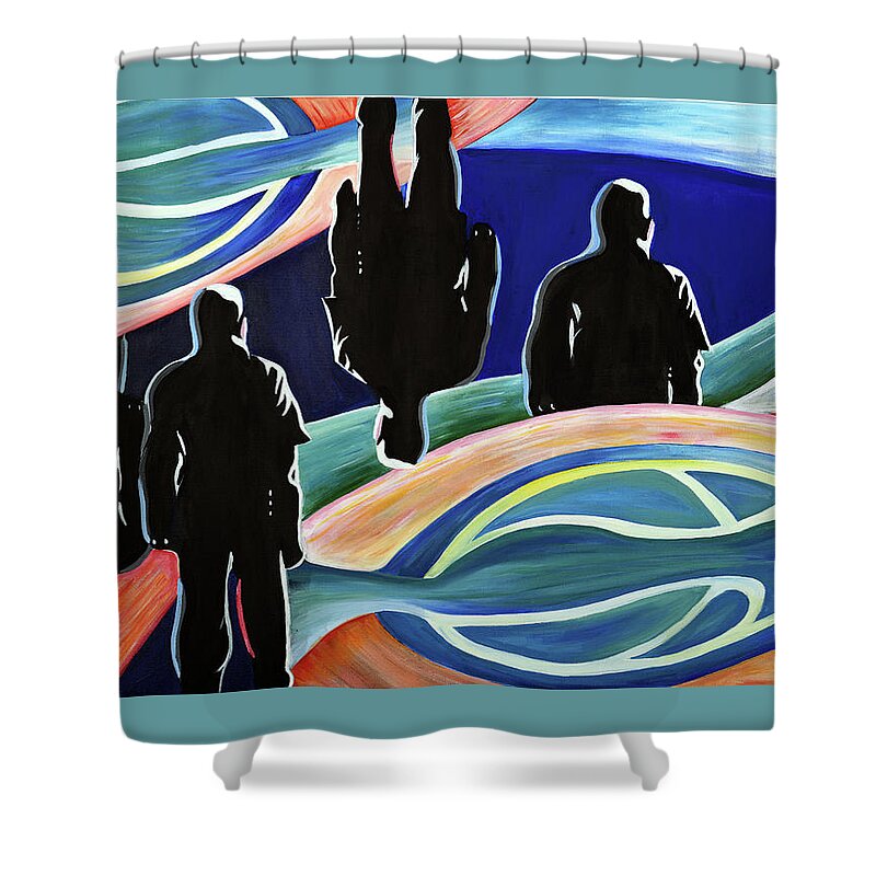 Vision Shower Curtain featuring the painting Vision of the Court by Chiquita Howard-Bostic