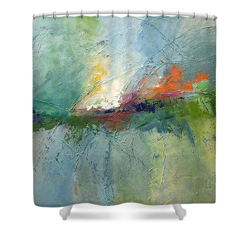  Shower Curtain featuring the painting Visual Edge by Linda Bailey