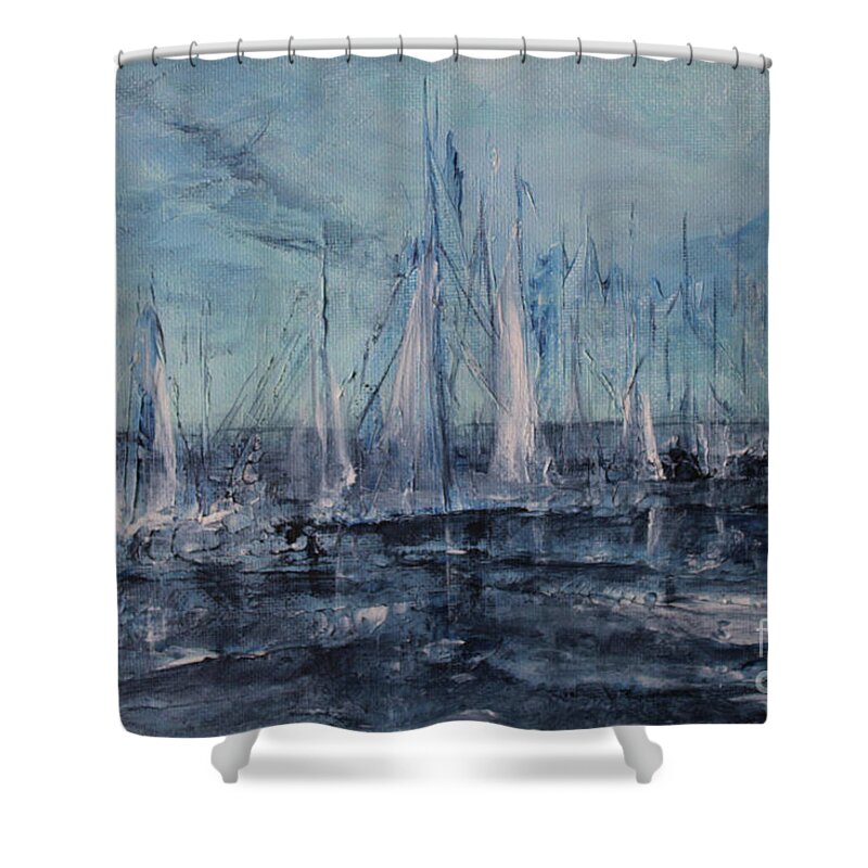 Abstract Shower Curtain featuring the painting Voyage by Jane See