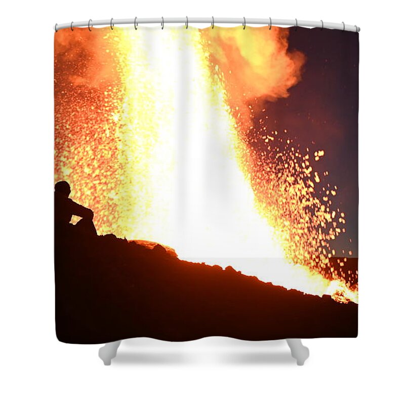 Volcano Shower Curtain featuring the photograph Volcano Sitting By The Fire by William Kennedy
