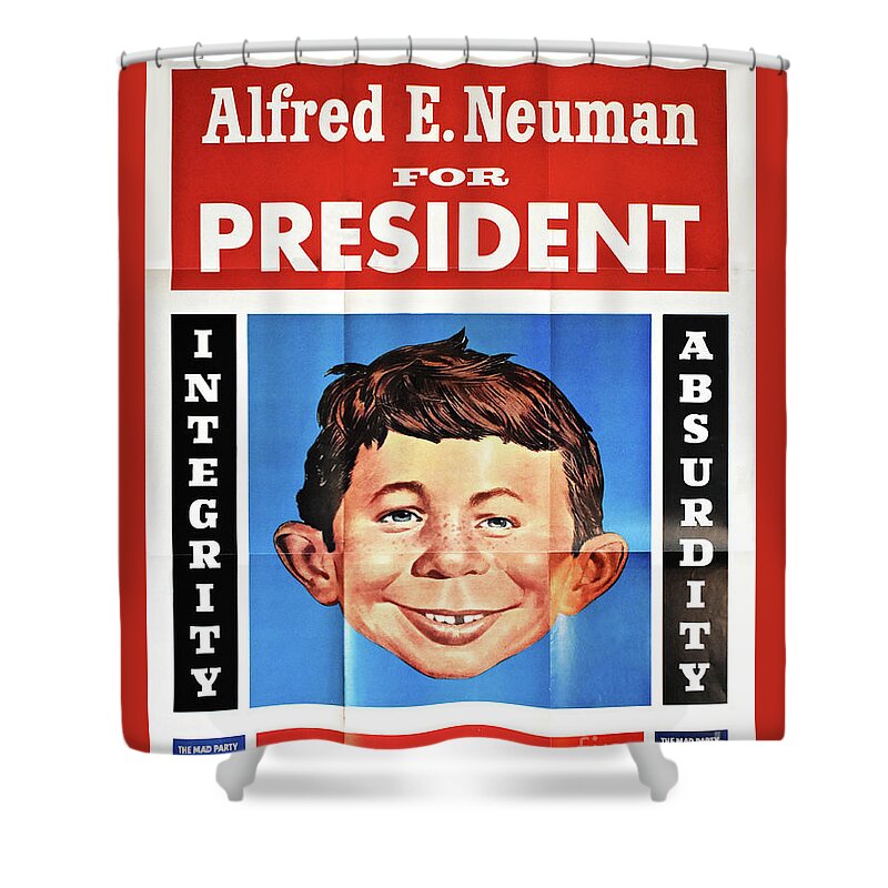 Alfred E Neuman Shower Curtain featuring the photograph Vote For Alfred E. Neuman by Ron Long
