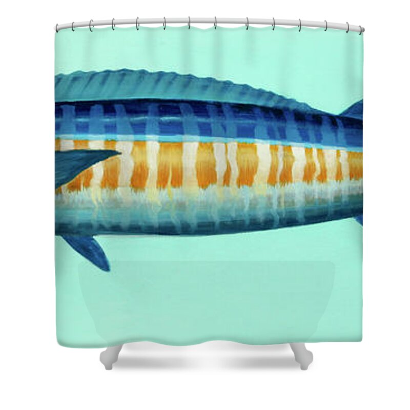 Wahoo Shower Curtain featuring the painting Wahoo Wa by Guy Crittenden