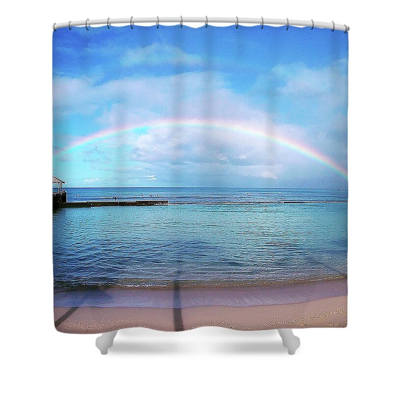 Waikiki Shower Curtain featuring the photograph Waikiki Lockdown Rainbow by Kevin Smith