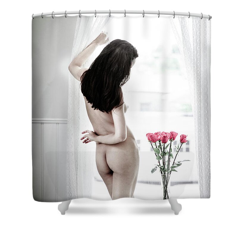 Young Shower Curtain featuring the photograph Waiting for Him to Return by Ed Taylor