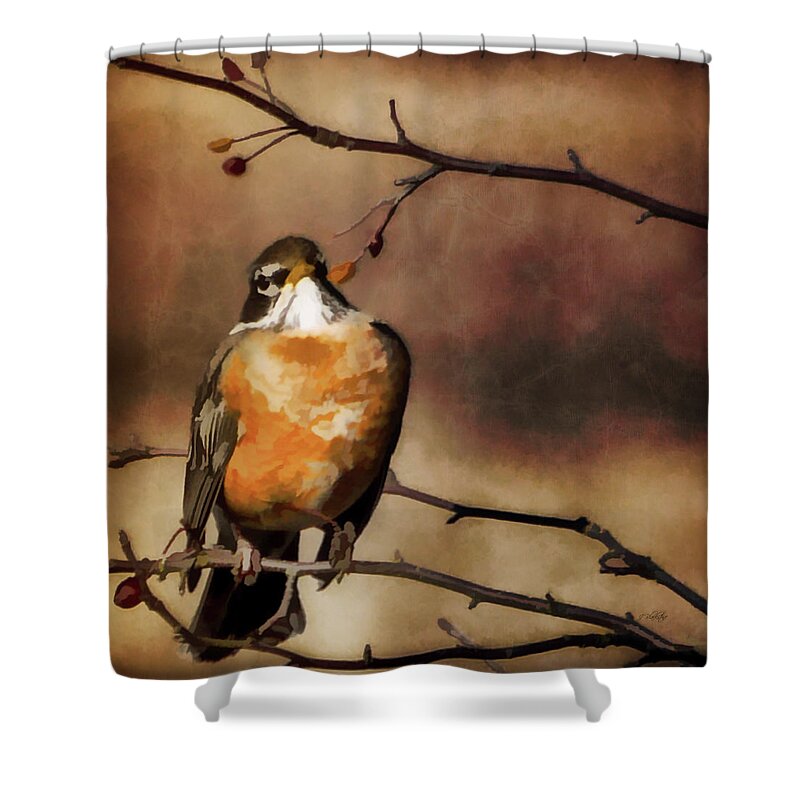 Waiting For Spring Shower Curtain featuring the painting Waiting For Spring by Jordan Blackstone
