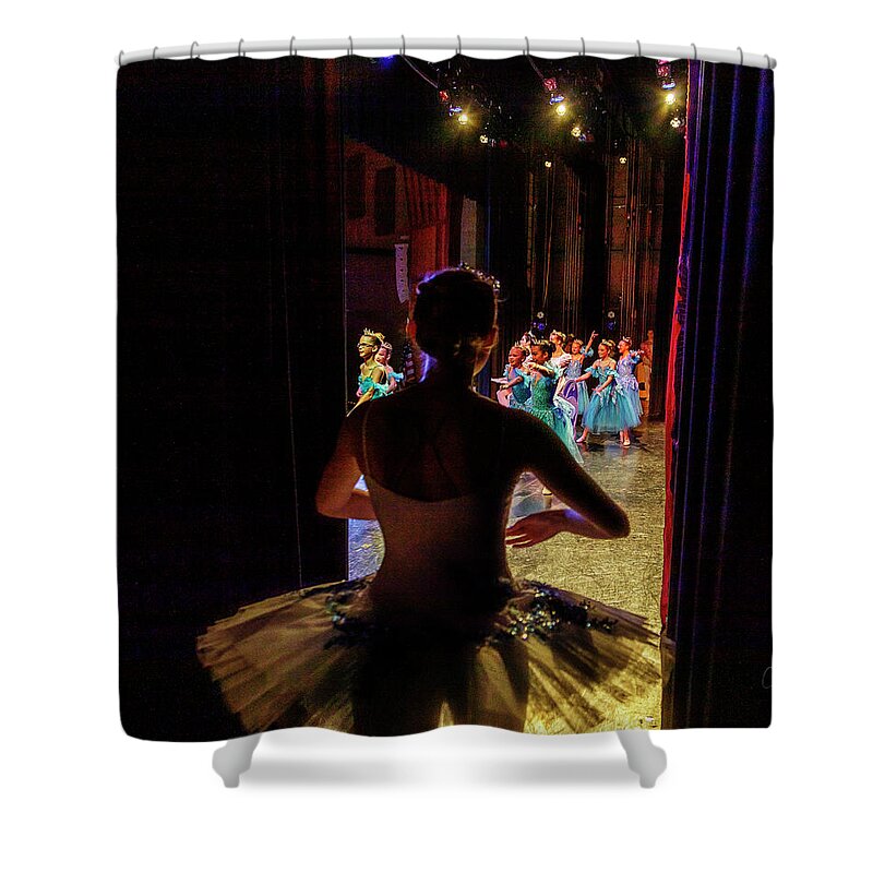 Ballerina Shower Curtain featuring the photograph Waiting for the Entrance by Craig J Satterlee