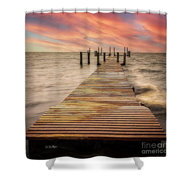 Seas Shower Curtain featuring the photograph Walkway In The Sea by DB Hayes