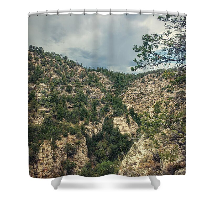 Walnut Canyon Shower Curtain featuring the photograph Walnut Canyon by Ray Devlin