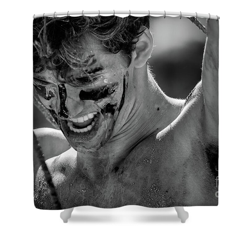 Tough Mudder Shower Curtain featuring the photograph Warrior by Doug Sturgess