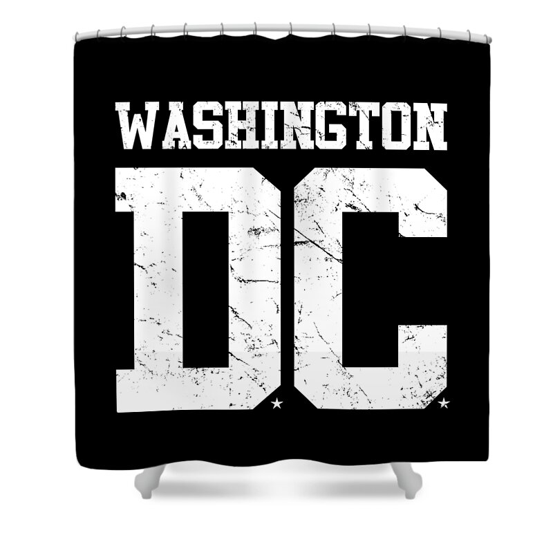 Funny Shower Curtain featuring the digital art Washington DC by Flippin Sweet Gear