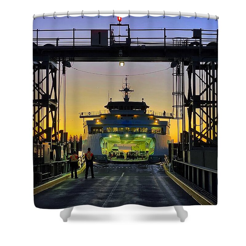 Wsdot Shower Curtain featuring the photograph Washington State Ferry - 2 by Jerry Abbott