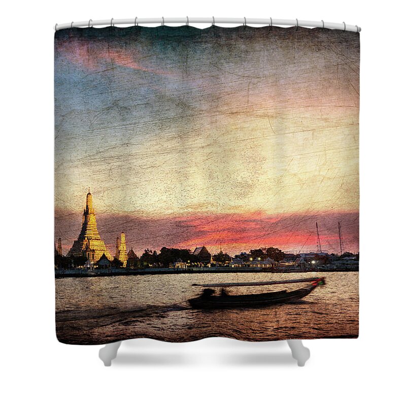 Thailand Shower Curtain featuring the photograph Wat Arun by Mark Gomez