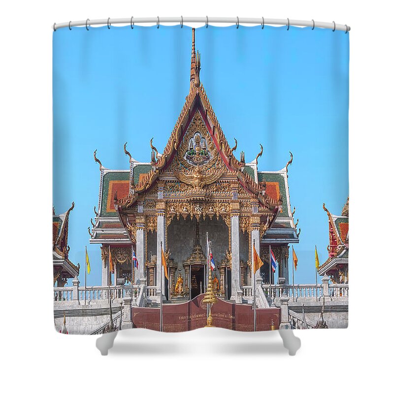 Scenic Shower Curtain featuring the photograph Wat Hua Lamphong Phra Ubosot DTHB0001 by Gerry Gantt