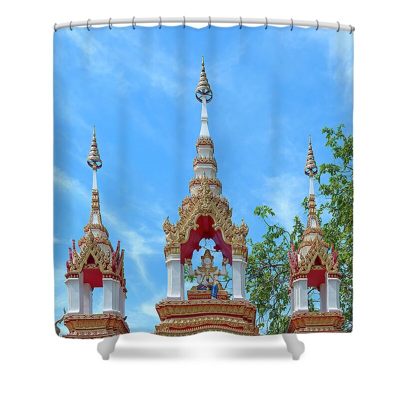 Scenic Shower Curtain featuring the photograph Wat Okat Temple Gate DTHNP0267 by Gerry Gantt