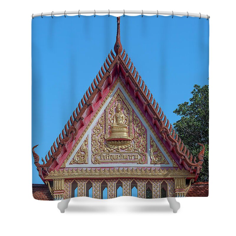 Scenic Shower Curtain featuring the photograph Wat Si Ubon Rattanaram Temple Gate DTHU1188 by Gerry Gantt