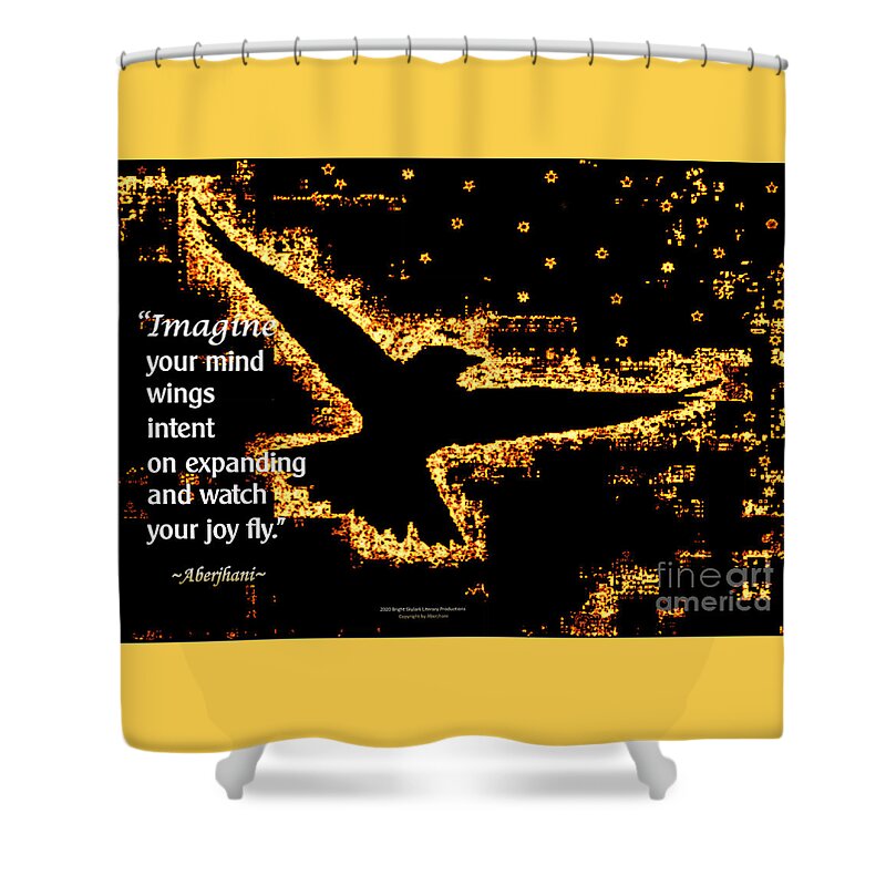 Imagination Shower Curtain featuring the digital art Watch Your Joy Fly by Aberjhani