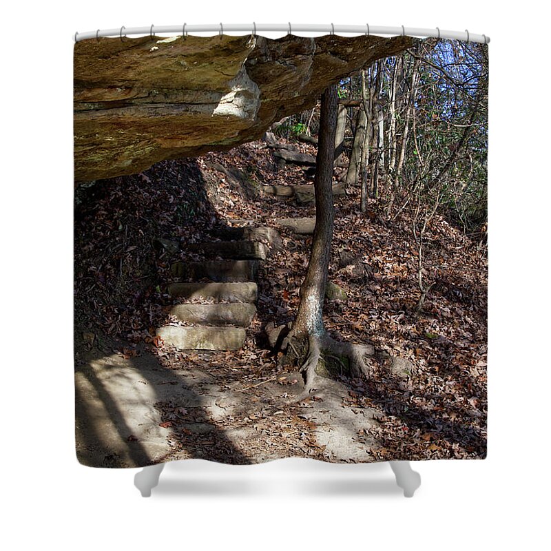 Eagle Falls Shower Curtain featuring the photograph Watch Your Step 3 by Phil Perkins