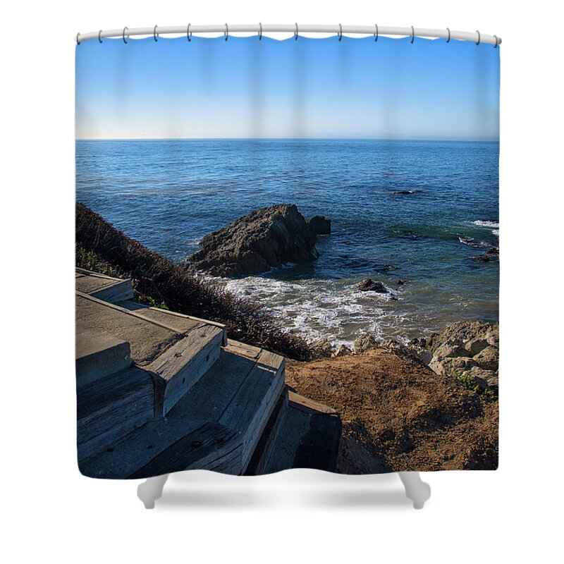 Blue Sky Shower Curtain featuring the photograph Watch Your Step by Matthew DeGrushe