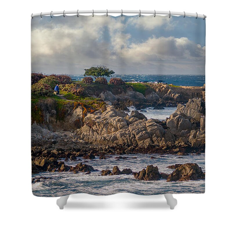 Pacific Grove Shower Curtain featuring the photograph Watching Winter Waves by Derek Dean