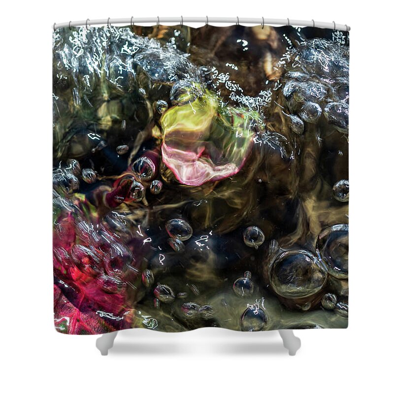 Sea Shower Curtain featuring the photograph Water Bubbles by Amelia Pearn