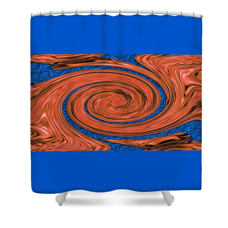 Digital Shower Curtain featuring the digital art Water Creates Lava Whirlpool by Ronald Mills