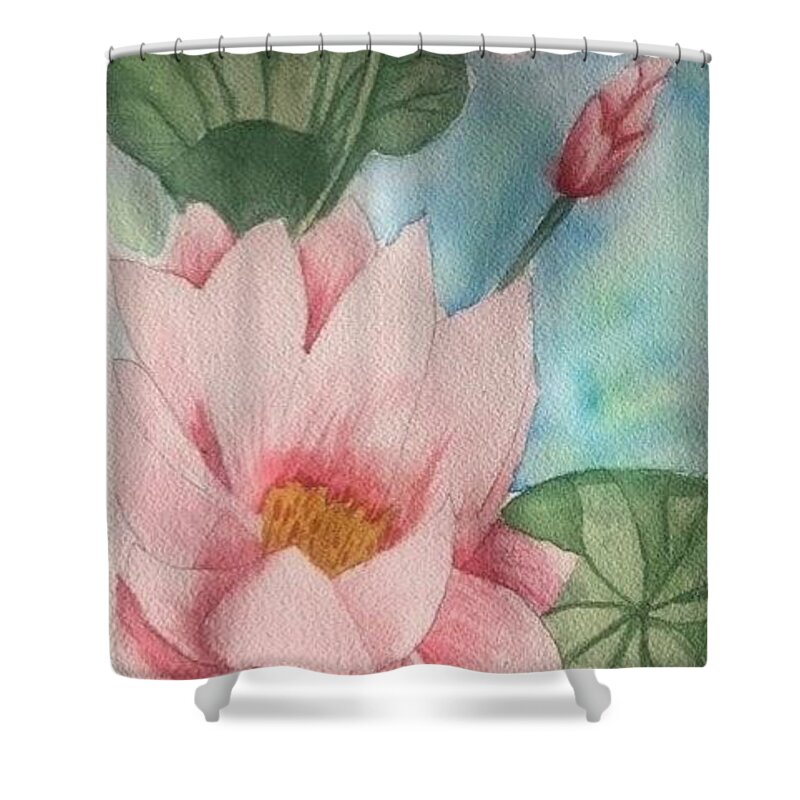 Water Lily Water Lillies Shower Curtain featuring the painting Water Lily by Nina Jatania