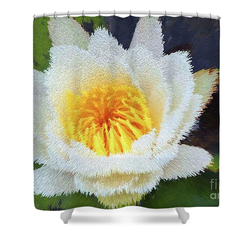 Water Lily Shower Curtain featuring the digital art Water Lily by Patti Powers