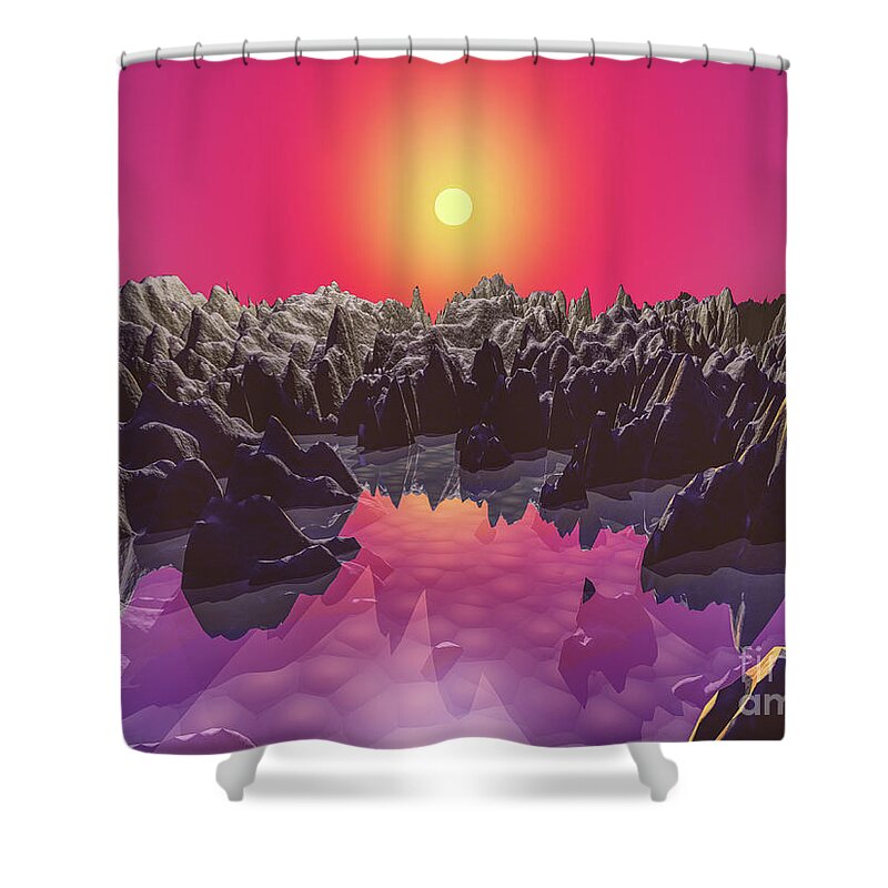 Water Shower Curtain featuring the digital art Water On Mars by Phil Perkins
