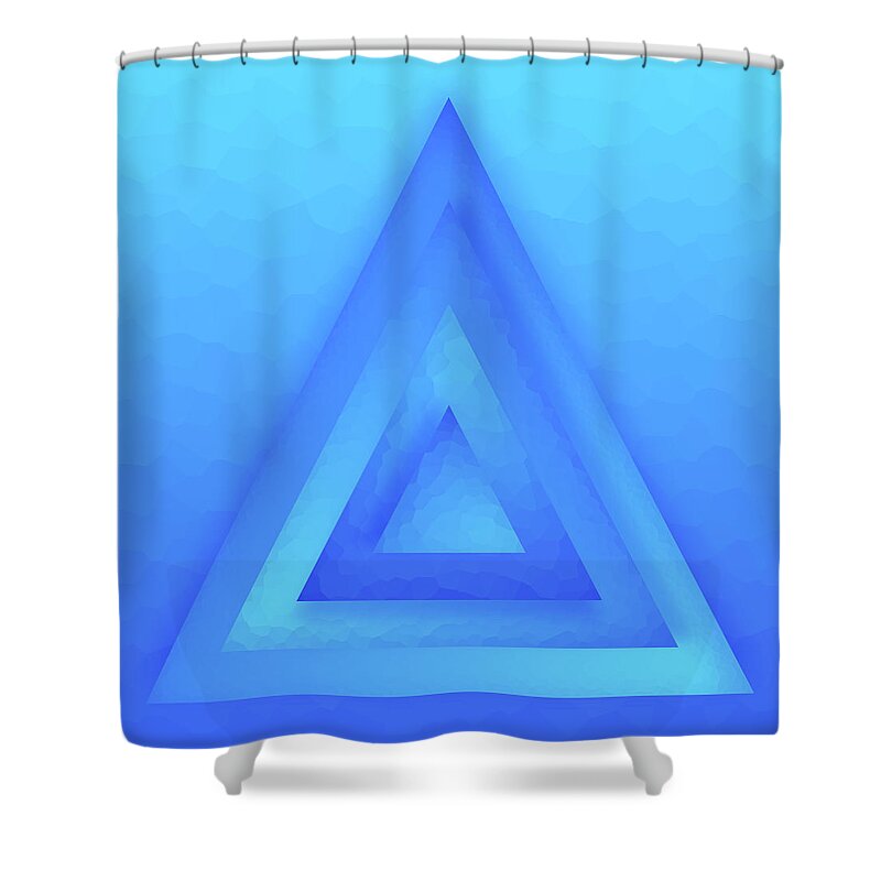 Abstract Shower Curtain featuring the digital art Water Pyramid by Liquid Eye