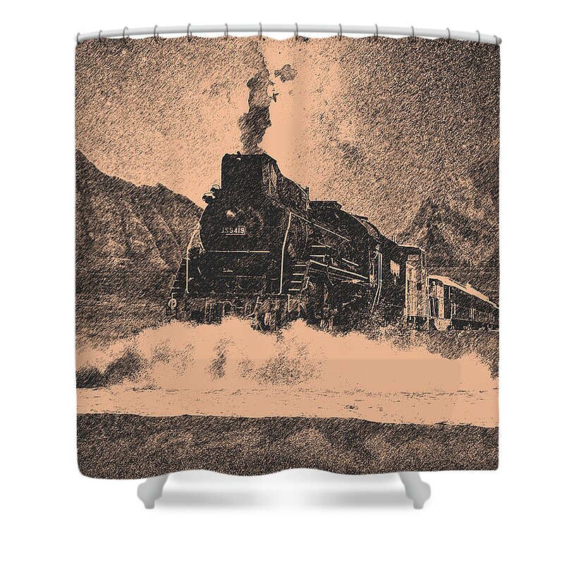 Water Shower Curtain featuring the digital art Water Train by Piotr Dulski