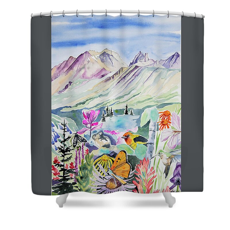 Telluride Shower Curtain featuring the painting Watercolor - Telluride Memories by Cascade Colors